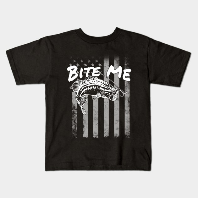 Bite Me Fishing Shirt Kids T-Shirt by Nifty T Shirts